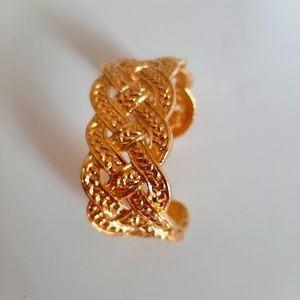 Gold Woven Bangle Bracelet